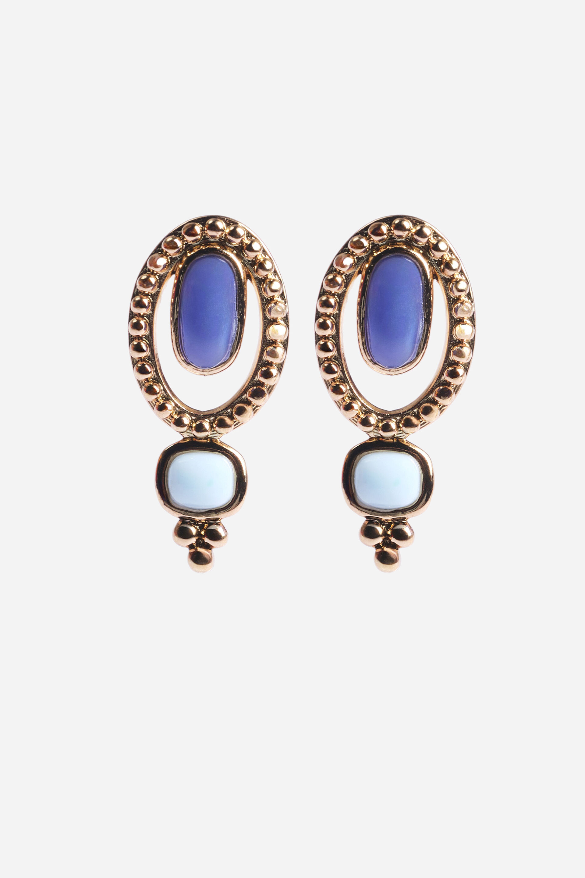 Blue Raga Brass Earrings